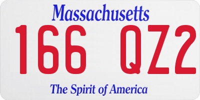 MA license plate 166QZ2