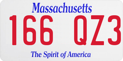 MA license plate 166QZ3