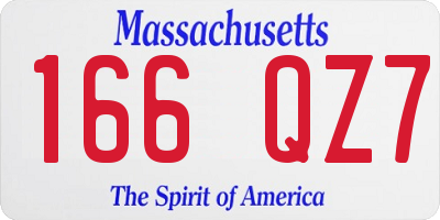 MA license plate 166QZ7