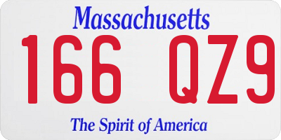 MA license plate 166QZ9