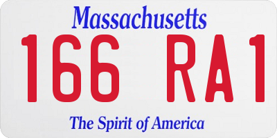 MA license plate 166RA1