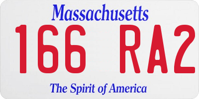 MA license plate 166RA2
