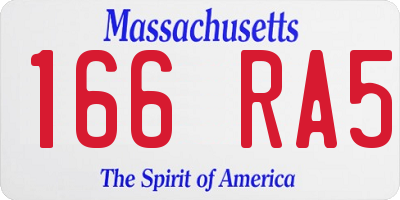 MA license plate 166RA5