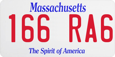 MA license plate 166RA6