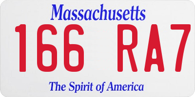 MA license plate 166RA7