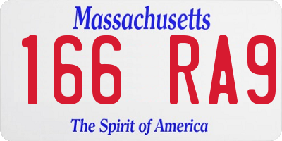 MA license plate 166RA9