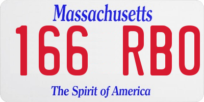 MA license plate 166RB0
