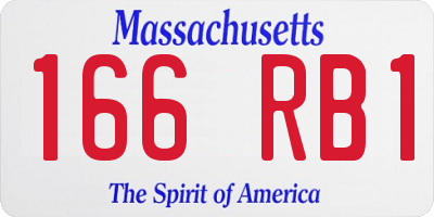 MA license plate 166RB1