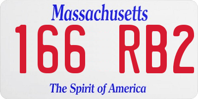 MA license plate 166RB2