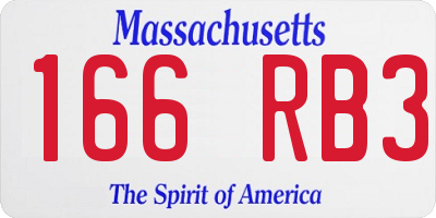 MA license plate 166RB3