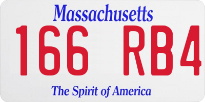 MA license plate 166RB4