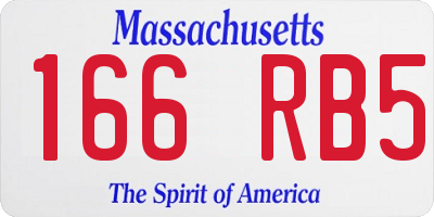 MA license plate 166RB5