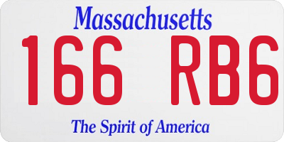 MA license plate 166RB6