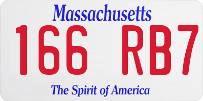 MA license plate 166RB7