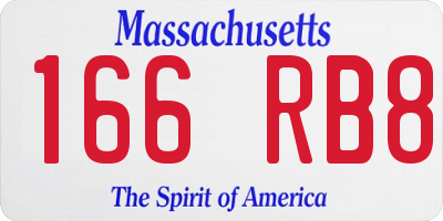 MA license plate 166RB8