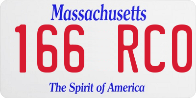 MA license plate 166RC0