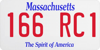 MA license plate 166RC1