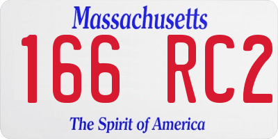 MA license plate 166RC2