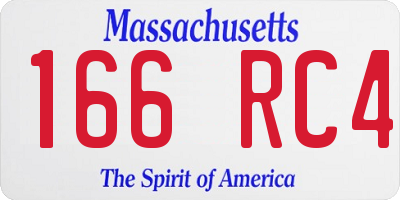 MA license plate 166RC4