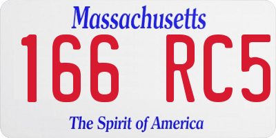 MA license plate 166RC5