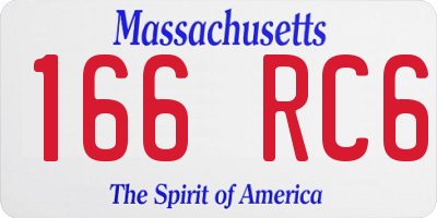 MA license plate 166RC6