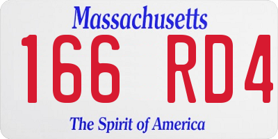 MA license plate 166RD4