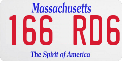 MA license plate 166RD6