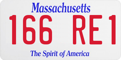 MA license plate 166RE1