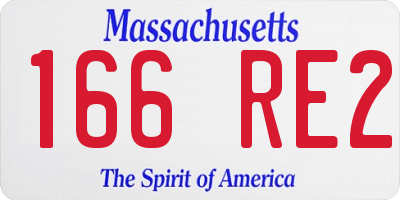 MA license plate 166RE2