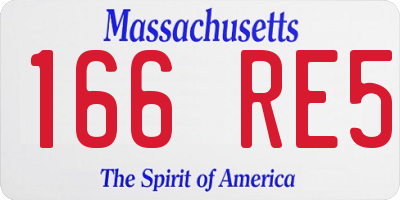 MA license plate 166RE5