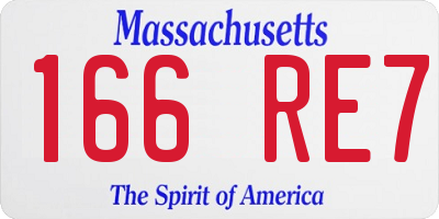 MA license plate 166RE7