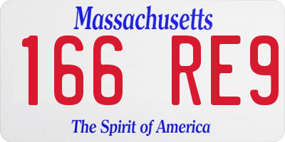 MA license plate 166RE9