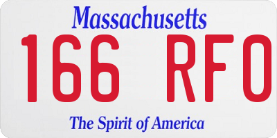 MA license plate 166RF0