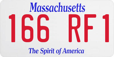 MA license plate 166RF1