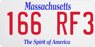 MA license plate 166RF3