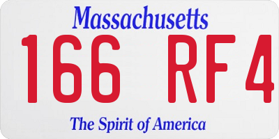MA license plate 166RF4