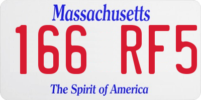 MA license plate 166RF5