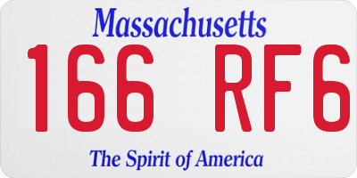 MA license plate 166RF6