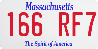 MA license plate 166RF7