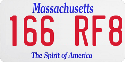 MA license plate 166RF8