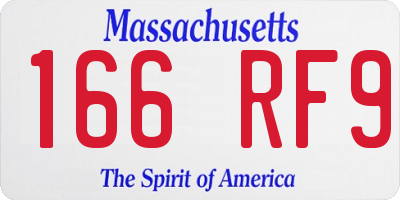 MA license plate 166RF9