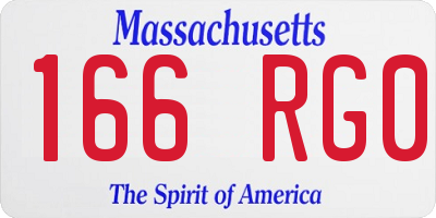 MA license plate 166RG0