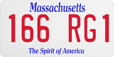 MA license plate 166RG1