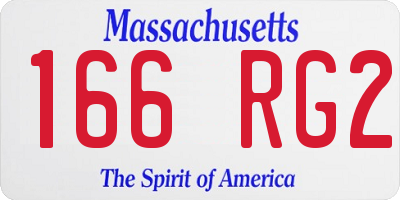 MA license plate 166RG2