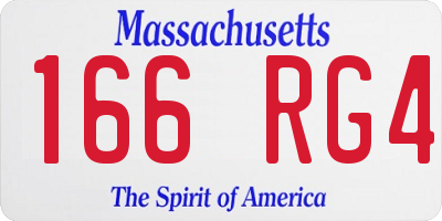 MA license plate 166RG4