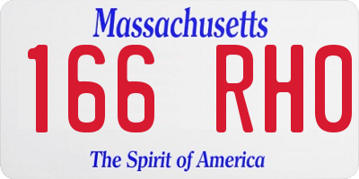 MA license plate 166RH0