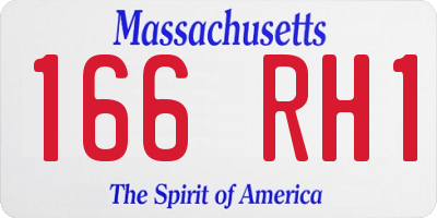MA license plate 166RH1