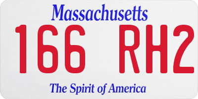 MA license plate 166RH2