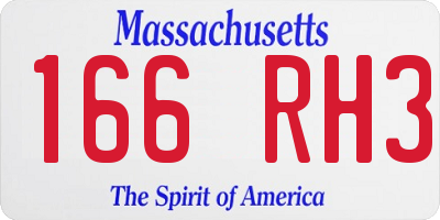 MA license plate 166RH3