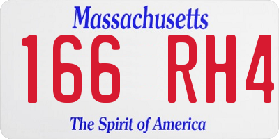 MA license plate 166RH4